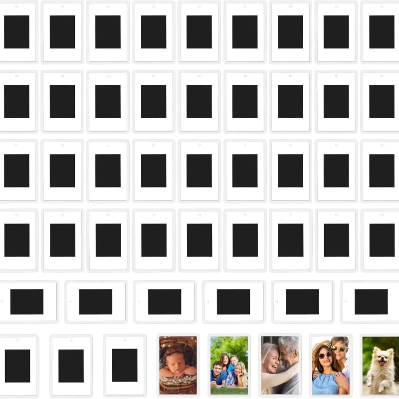 12/20/40Pcs Mini Blank Photo Frames Insert Fridge Magnets Magnetic Refrigerator Picture Frames