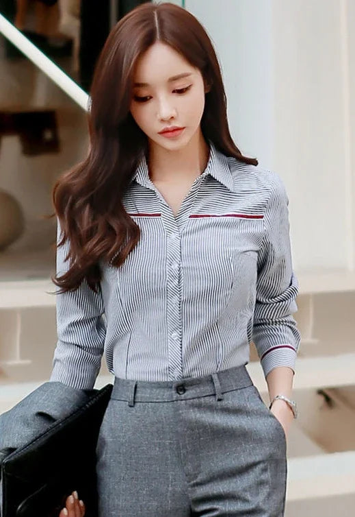 Summer Pattern Female Tops With Designs Crop Women's Shirt And Blouse Premium Promotion Elegant Social Clothing Sales Tall