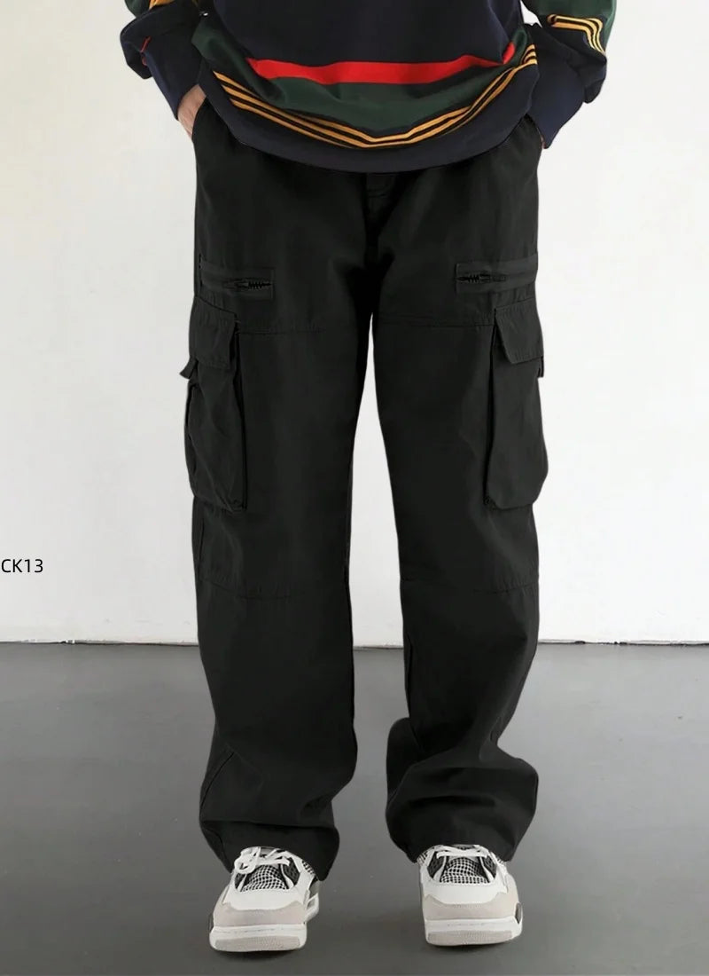 Men's workwear pants, summer and spring cotton workwear, new casual hiking and jogging pants, sports pants, men's autumn pants
