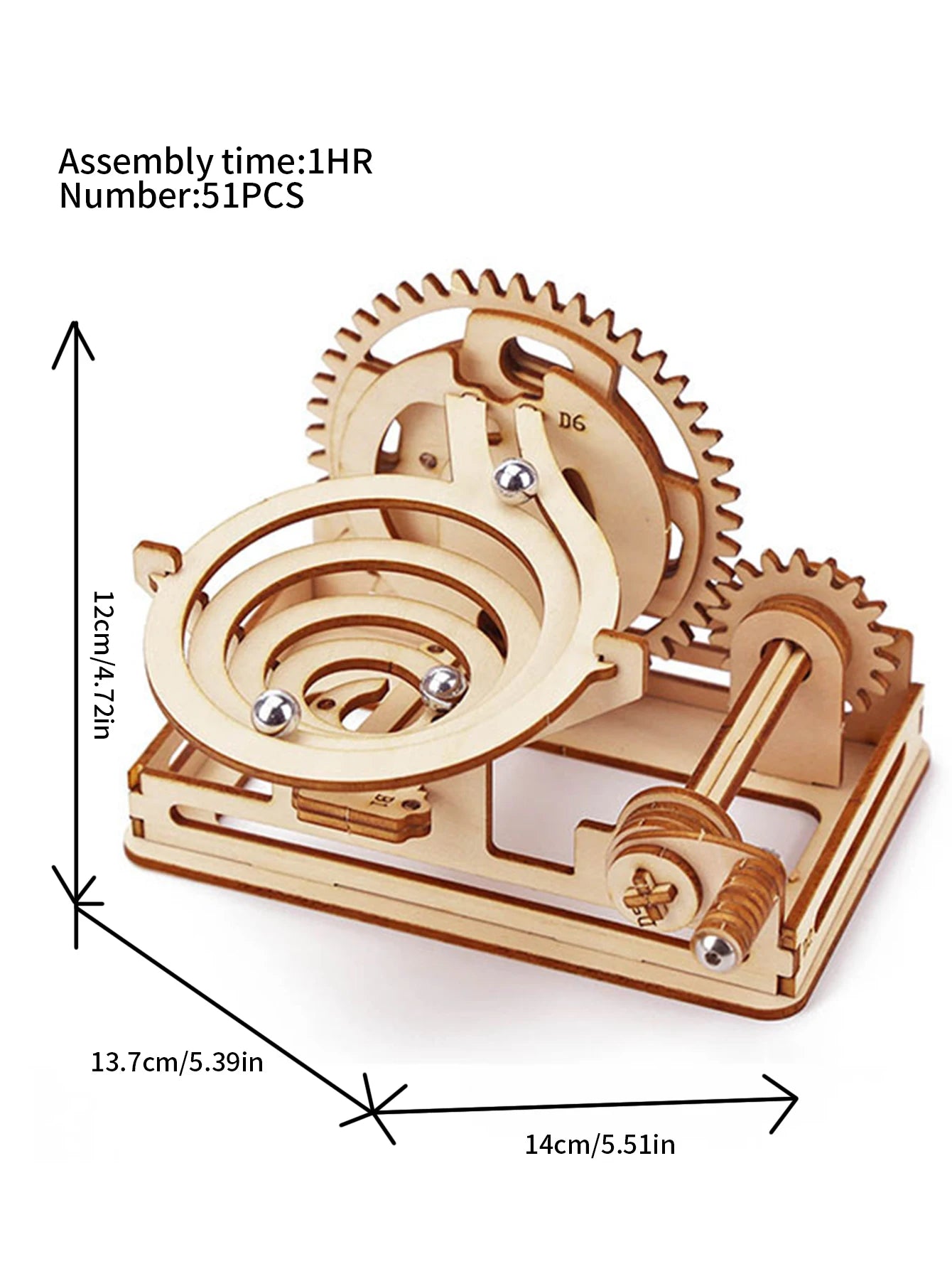 Spiral Marble Run 3D Wooden Puzzles for Adults and Teens DIY Model Building Kits with Mechanical Puzzles 