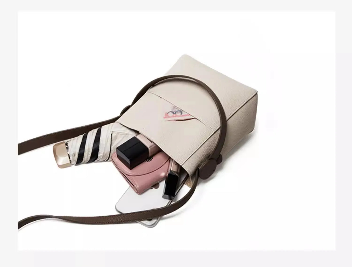 Women's Bags 2026 New Trendy High-End Fashion Small Bucket Bag Women's Crossbody Bag Women's Genuine Leather Handbag