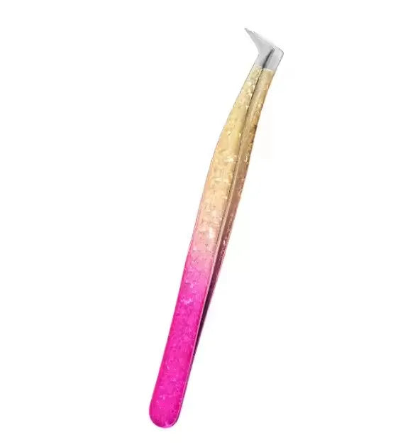 1pc/5pcs Grafting Eyelash Stainless Steel Ice Flower Gradient Tweezers Precision Color Grafting False Eyelash Tweezers