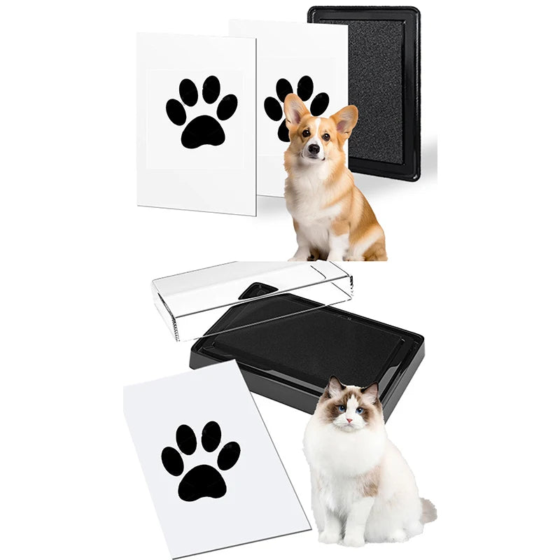 Pet Printing Station Pet Memory Unique Dog Cat Paw Prints Pad Newborn Baby Clean Recyclable Inkless Hand & Foot Print Ink Pad