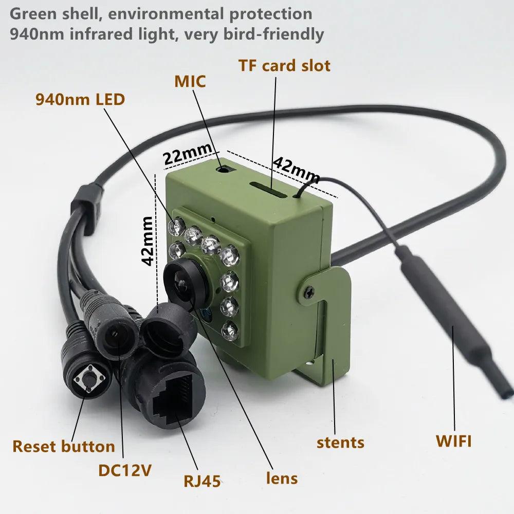 Bird Box Camera WiFi 1080P Night Vision | Indoor Wildlife & Pet Nest Cam