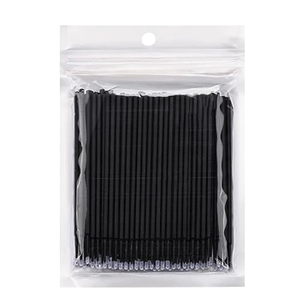 100pcs Eyelash Cleaning Brushes Micro Cotton Swab Individual Removing Makeup Brush Eyelashes Microbrush For Beauty Clean Tools
