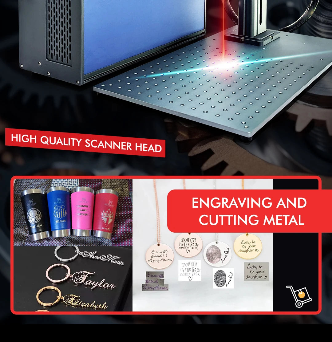 Fiber Laser Marking Machine Raycus Jpt Mopa M7 20w 30w 50w 100w Laser Engraving Gold Silver Copper Stainless Steel Metals