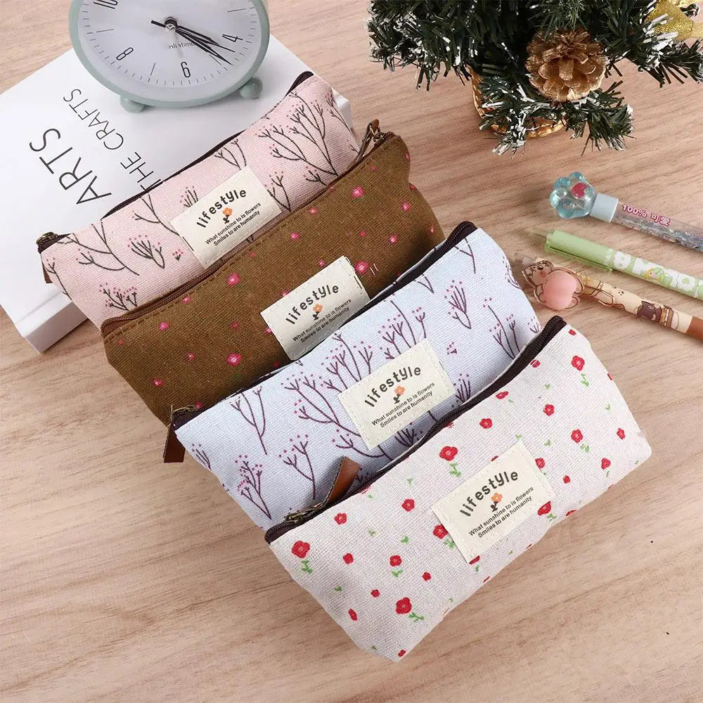 School Supplies Kawaii Makeup Bag Student for Girl Fabric Pen Bags Pencil Bag Pencil Case Zipper Pouch
