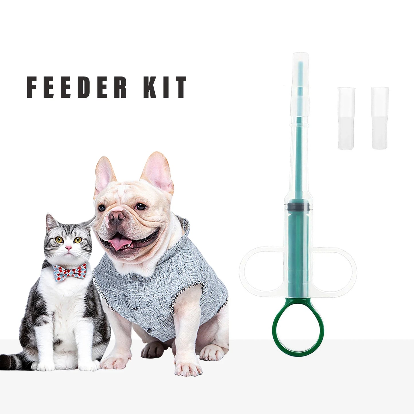 Pet feeder, deworming products can be filled with tablets, universal pet syringe for cats and dogs, press type