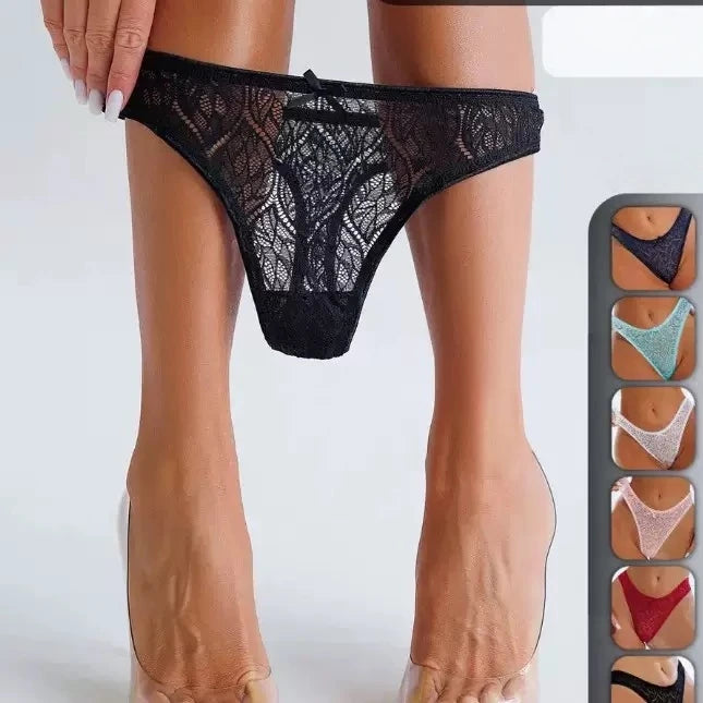 6 pcs of fashionable lace, comfortable, breathable and sexy thong pants.