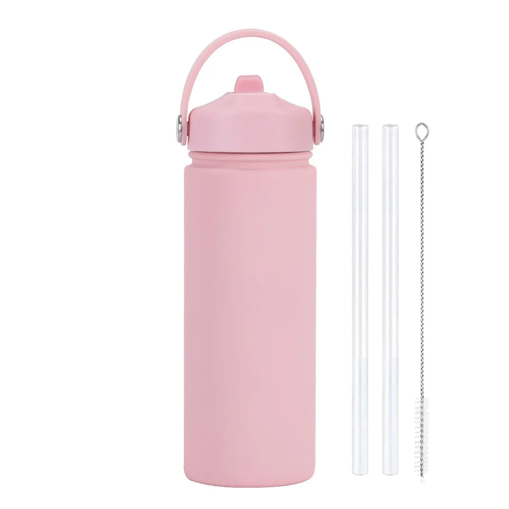 Insulated Water Bottle 500ml Custom Text/Logo - 304 Steel, 24H Cold, Office & Gym Essentials