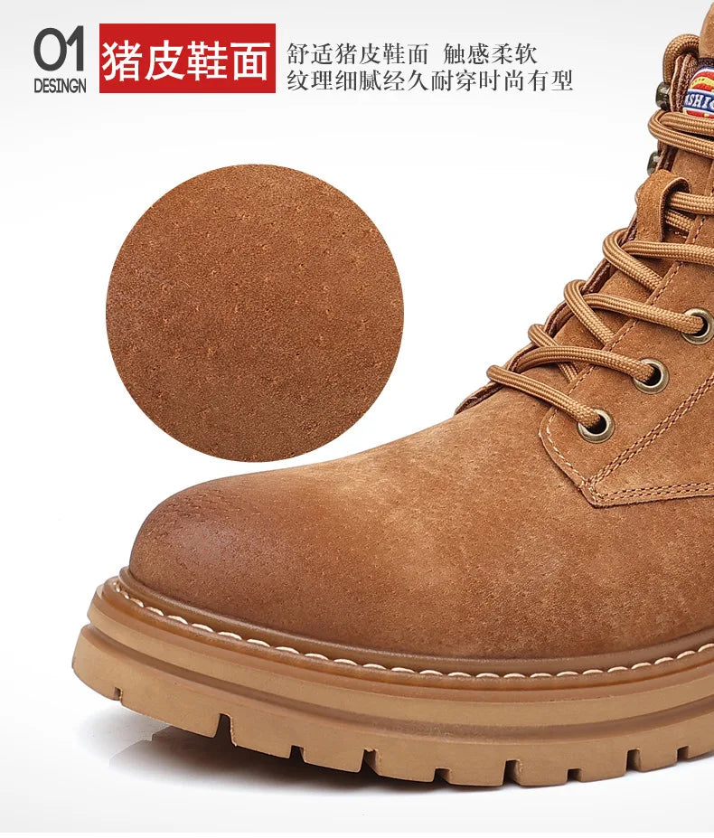 Genuine Leather Men Boots Outdoor Casual Shoes for Men Platform Boots Ankle Boots High Quality Men Shoes Male Moto Shoes