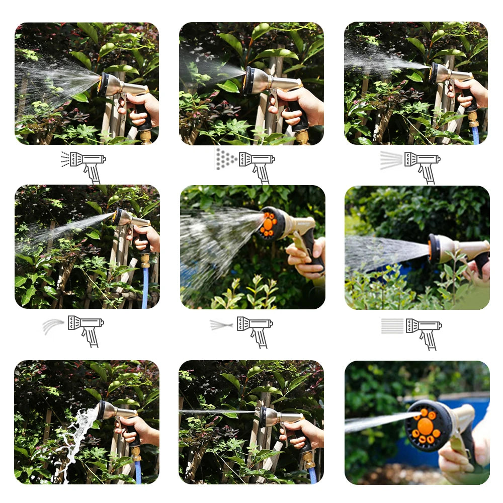 Irrigation Tool Car Washer Rotary Water Spray Gun Garden Watering Sprinkle Adjustable High-Pressure Variable Flow Controls
