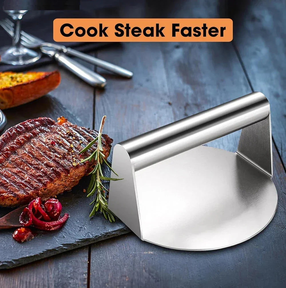 Stainless Steel Smash Burger Press Hamburger Patties Meat Masher Circular Meat Press Mold for Deli Meats Kitchen Tools