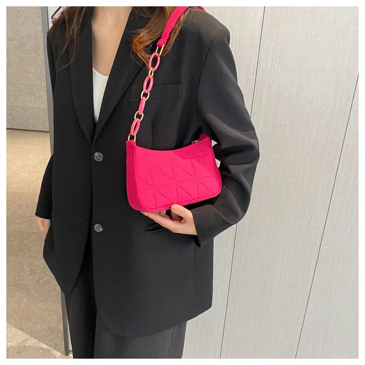 Women Small Square Bag Сумка Женская Simple and Versatile Casual Handbag Fashion Popular Felt One Shoulder Messenger Bags Purse