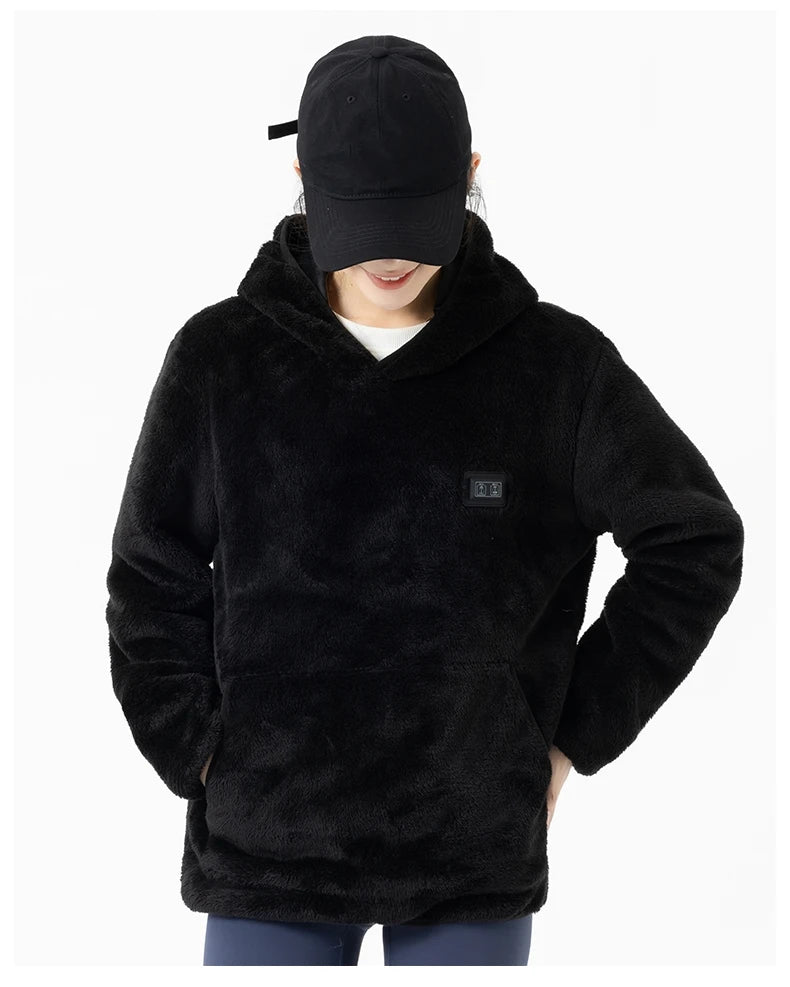 USB Infrared 9 Heating Areas Hoodies Sweater Winter Electric Heated Sweater Waistcoat For Sports Hiking Oversized M-6XL