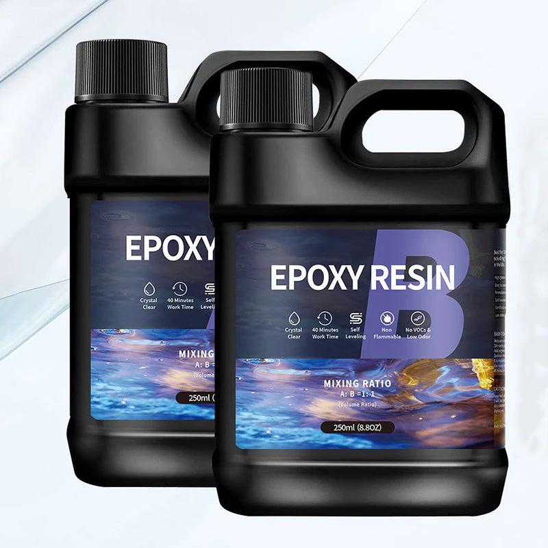 500/1000ml Epoxy Resin 1:1 AB High-Definition Transparent Resin Adhesive Eternal Gloss Crystal Curing Agent DIY Jewelry Making