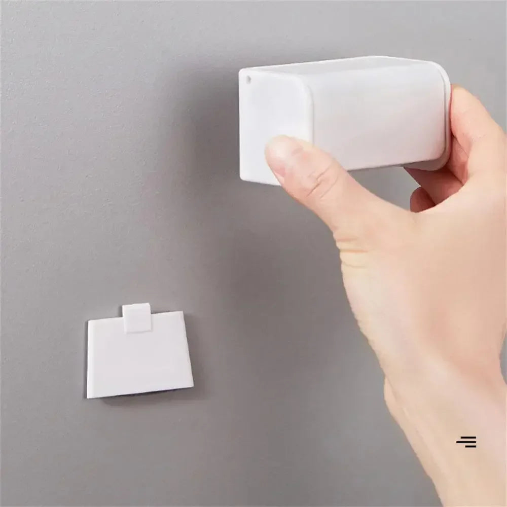 Bathroom Toothbrush Holder Wall Mounted Toothpaste Rack Punch-free Tooth Brush Storage Holder Bathroom Accessories