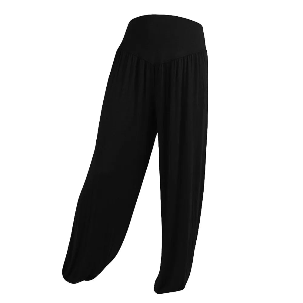 Women Elastic Loose Dance Yoga Pants Gym Workout Trousers Commute Sweat Pants High Waisted Female Clothing Calça Feminina
