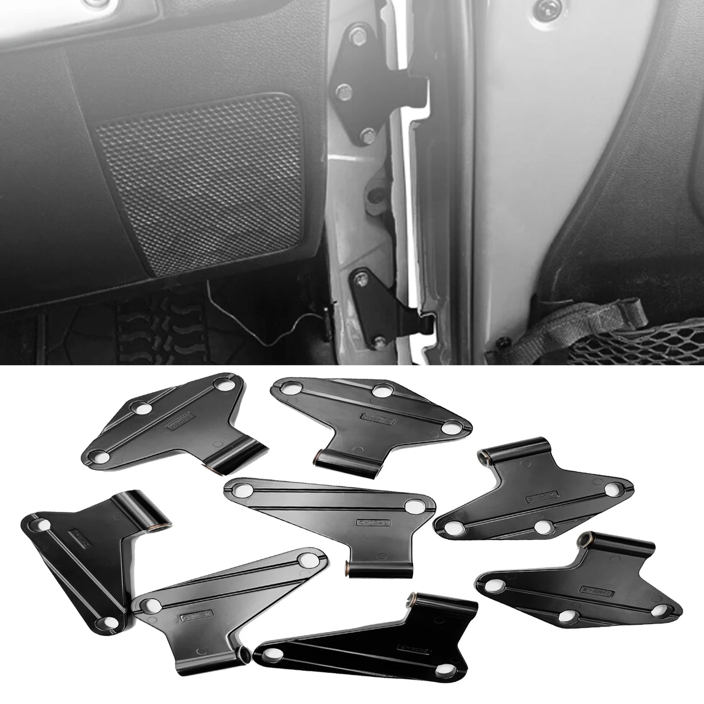 Car Interior Door Hinge Kit Bolt Parts Accessories Fit For Jeep Wrangler JK 2007-2018 4-Door Front Rear Side Hinges Replacement