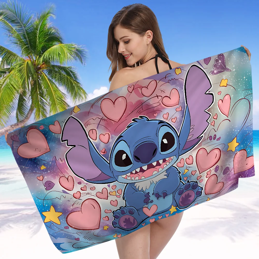 Fashion S-StitchS-S Bath Towel Microfiber Soft Water Absorbing Breathable For Girl Kids Decorative Cartoon Beach Towel