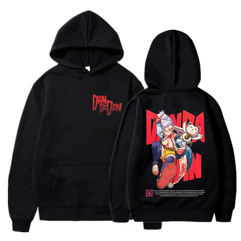 Anime DANDADAN Hoodies Manga Ayase Momo Okarun Hoodie Men Women Casual Hoodie Fashion Streetwear Dan Da Dan Hooded Sweatshirts