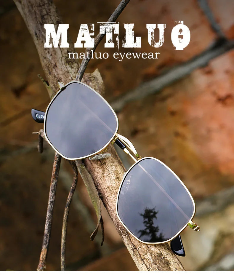 Hexagon Polarized  Sunglasses 2024 Men Women Square Polygon Sun Glasses Luxury Brand Design Retro Frame Eyewear de sol hombre