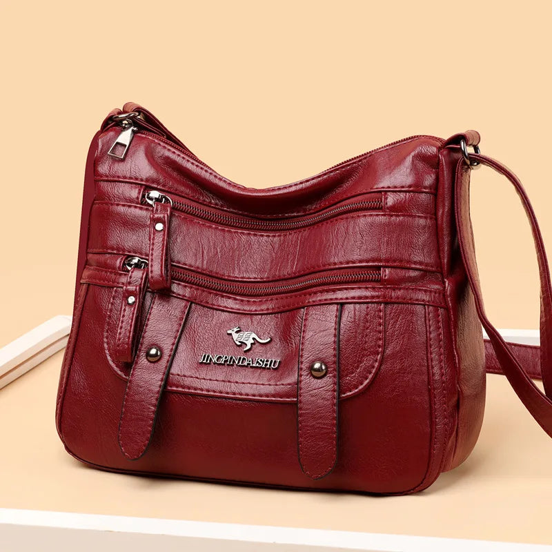 Soft Leather Mother Bag Large Capacity Fashionable Shoulder Crossbody Bag for Women