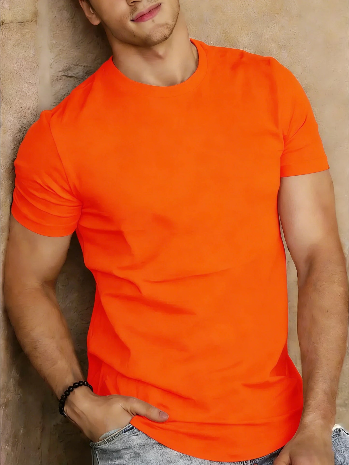 Summer Fashion 15 Color T-Shirts Mens Cotton Breathable Sport Short Sleeve Casual Classic All-Match Tops Soft Comfortable Tees
