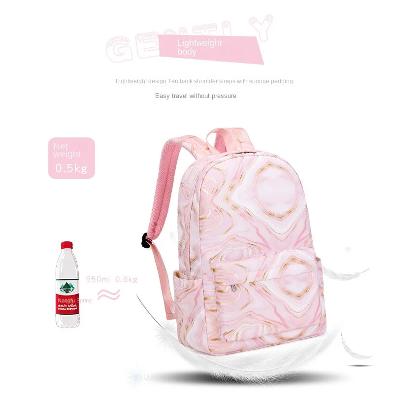 School Bags for Teenagers Girls Schoolbag Large Capacity Printing School Students Backpack Set Lunch bag Kids Cute Book Bags