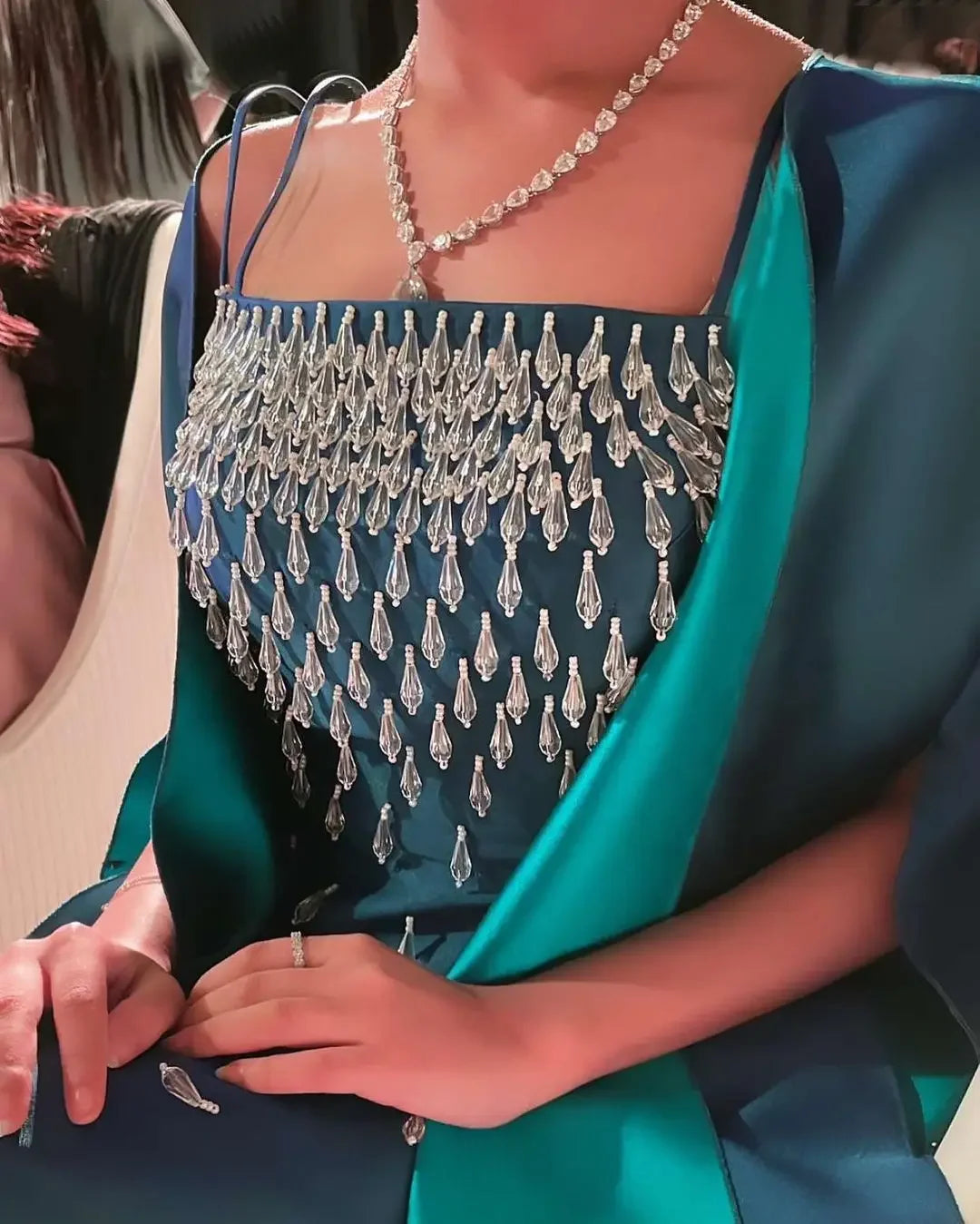 Customized Floor Length Dress, Acrylic Decoration At The Forefront Of Fashion, Leading The Trend Of Fashion, With Person