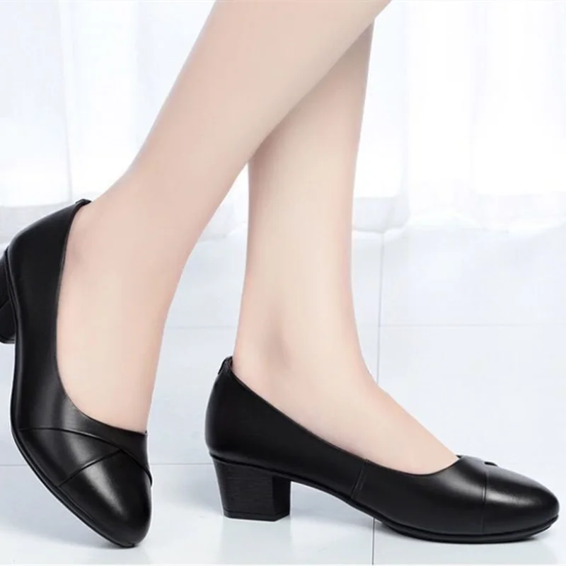 zapatos de mujer women cute round toe daily wear black footwear lady casual black comfort office career work shoes sapatos b411