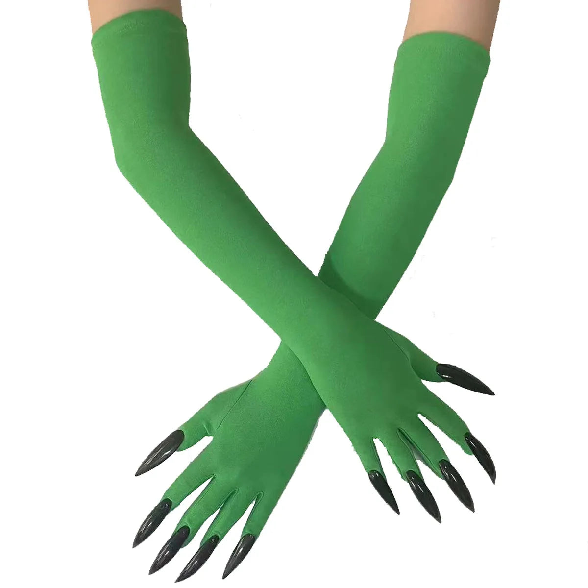 Ladies' Gloves, Long Hook-Finger Tinted Gloves, Ball Gloves, Bride's Wedding Dress Gloves, Sun-Protective Fashion Gloves C101