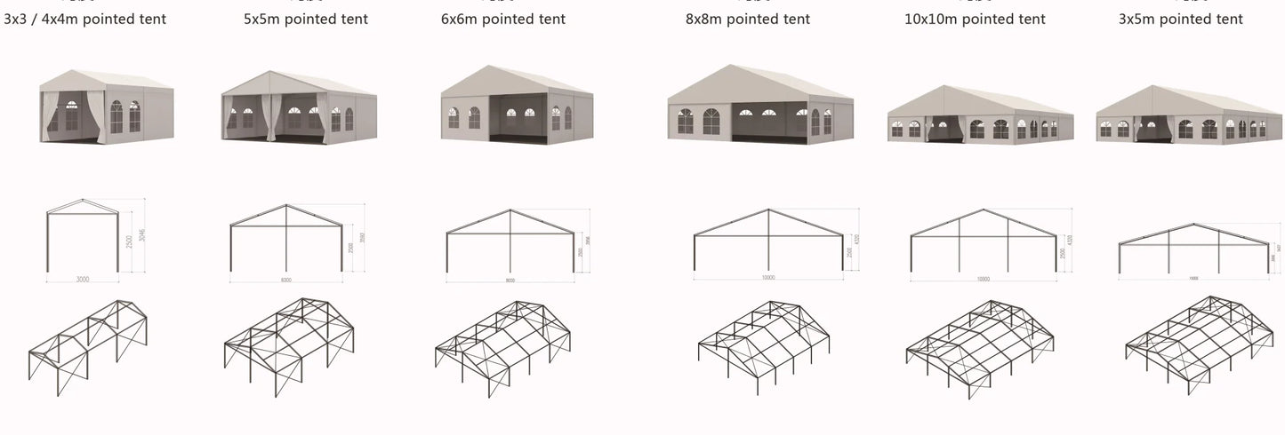 Durable Frame Tents for Concerts, Weddings, Outdoor Events Accommodate 200-1000 People
