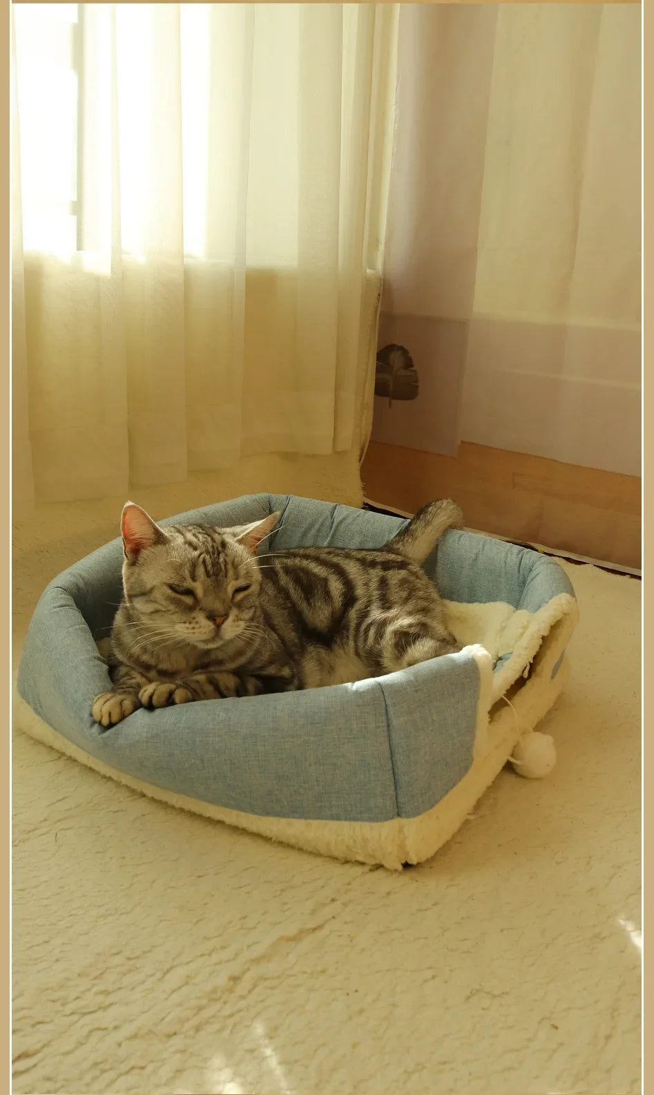 New 360 Degree Fully Enclosed Electric Heating Cat and Dog House Cat Nest Winter Warmth Constant Temperature Cat Beds Blanket