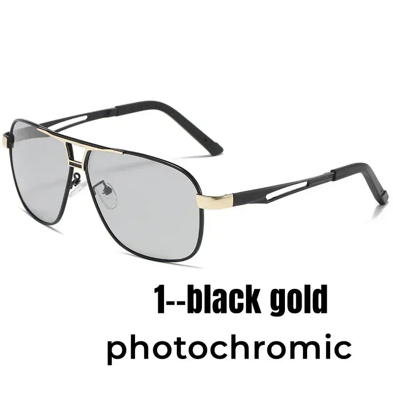 Trendy Square Polarized Photochromic Sunglasses Luxury Women Men Pilot Shades Sun Glasses Outdoor Anti-UV Driving Oculos De Sol