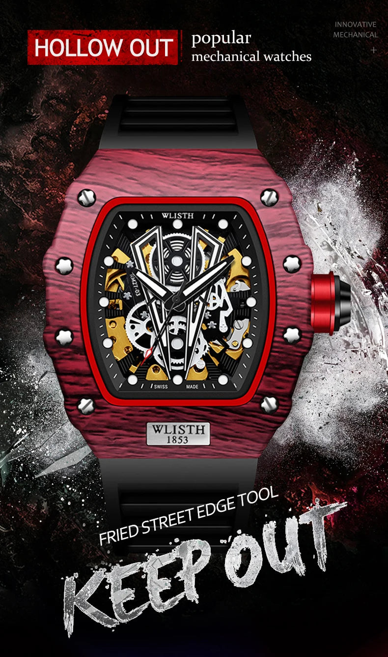 Automatic Watch Mechanical Watches for Man Barrel Type Mechanical Watch Men Waterproof Luminous Business Men Montre Homme
