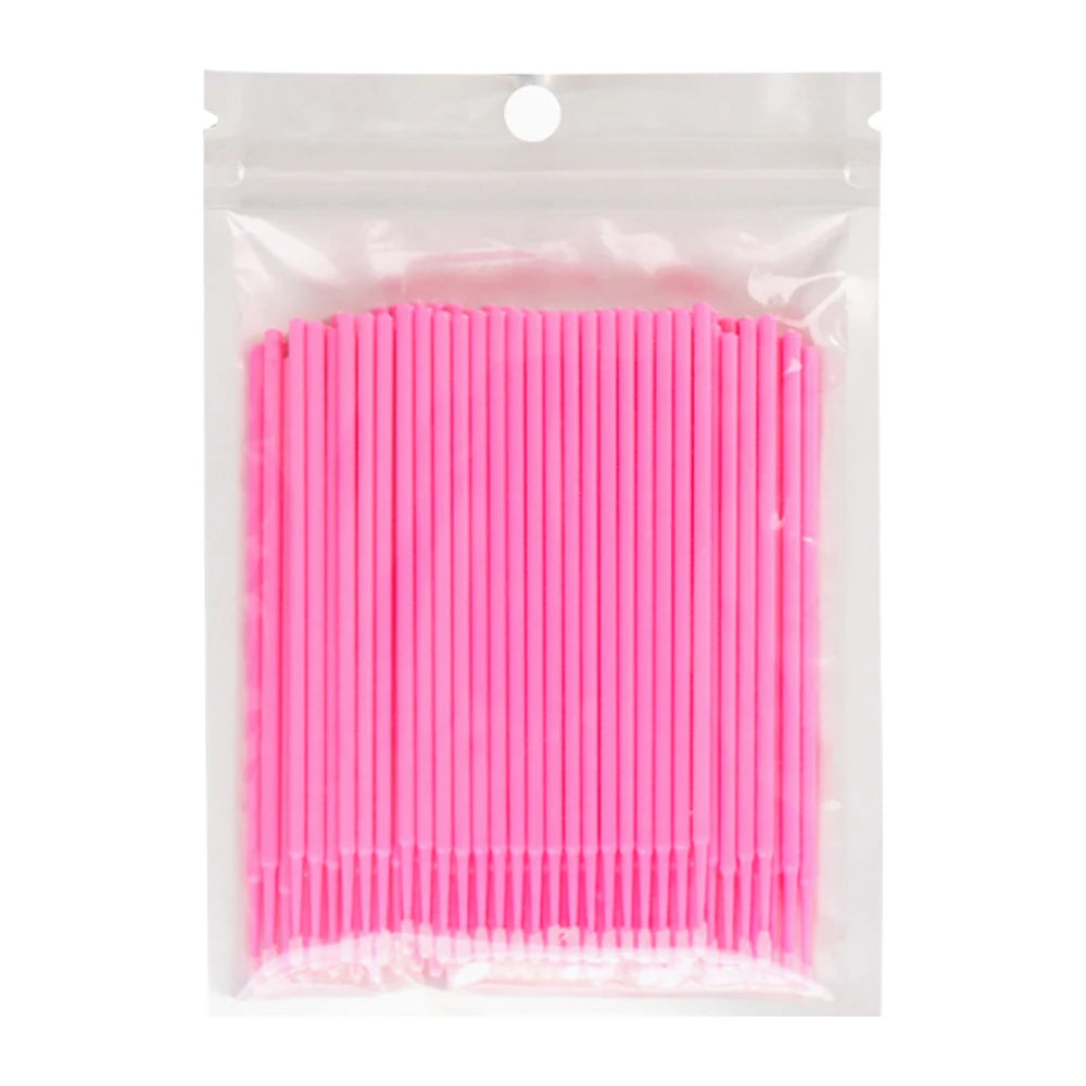 100pcs Eyelash Cleaning Brushes Micro Cotton Swab Individual Removing Makeup Brush Eyelashes Microbrush For Beauty Clean Tools