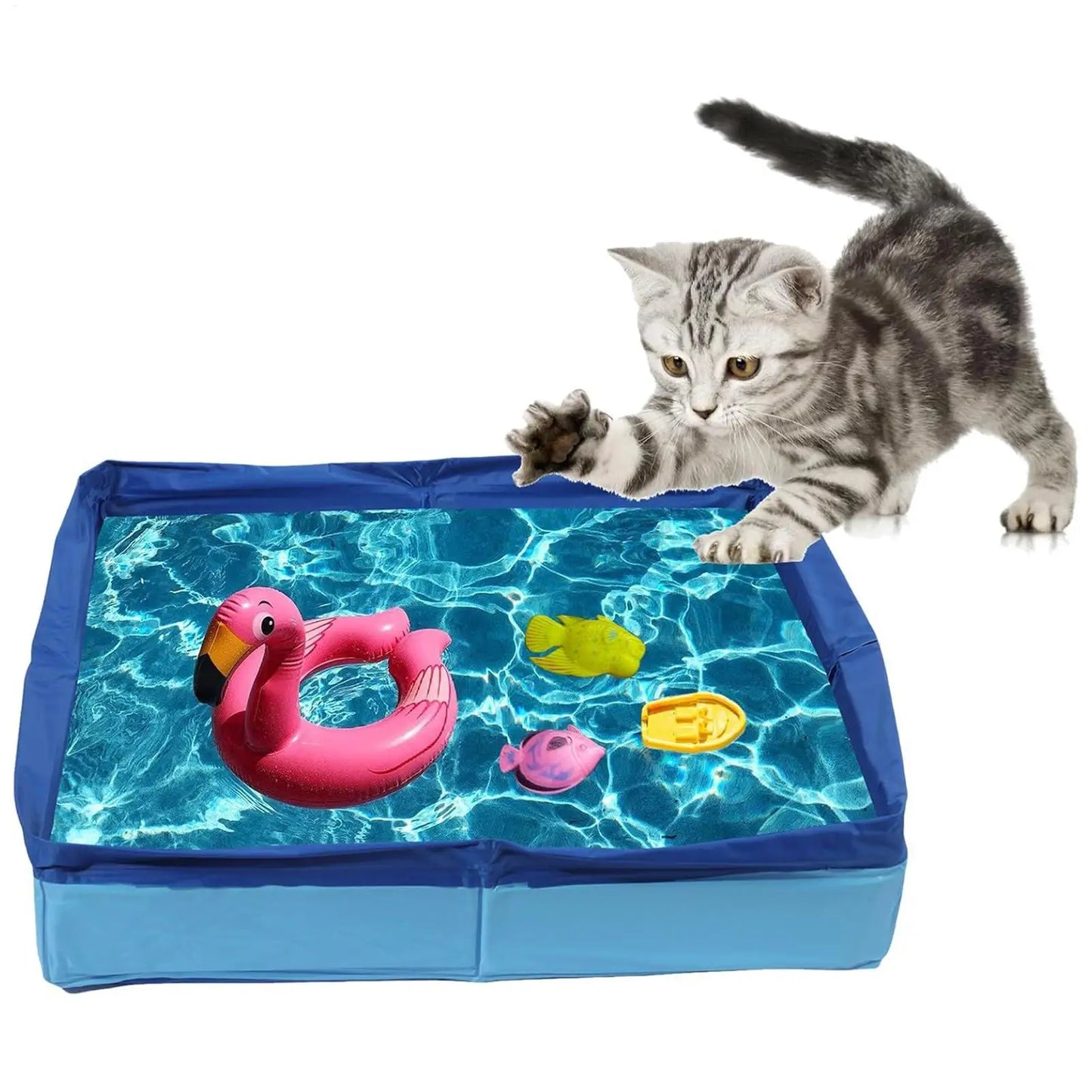Pet Swimming Pool Foldable Cat Dog Toy Pool Outdoor Portable Non-slip Summer Swimming Pool Pet Cleaning Water Basin Pet Supplies