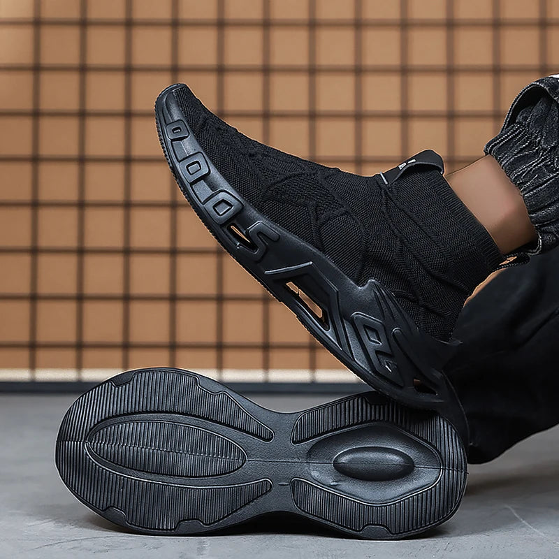 Men's Outdoor Sports Shoes - High-Top Sports Shoes Are Novel and Fashionable, Non-Slip and Durable, Suitable for All Seasons,