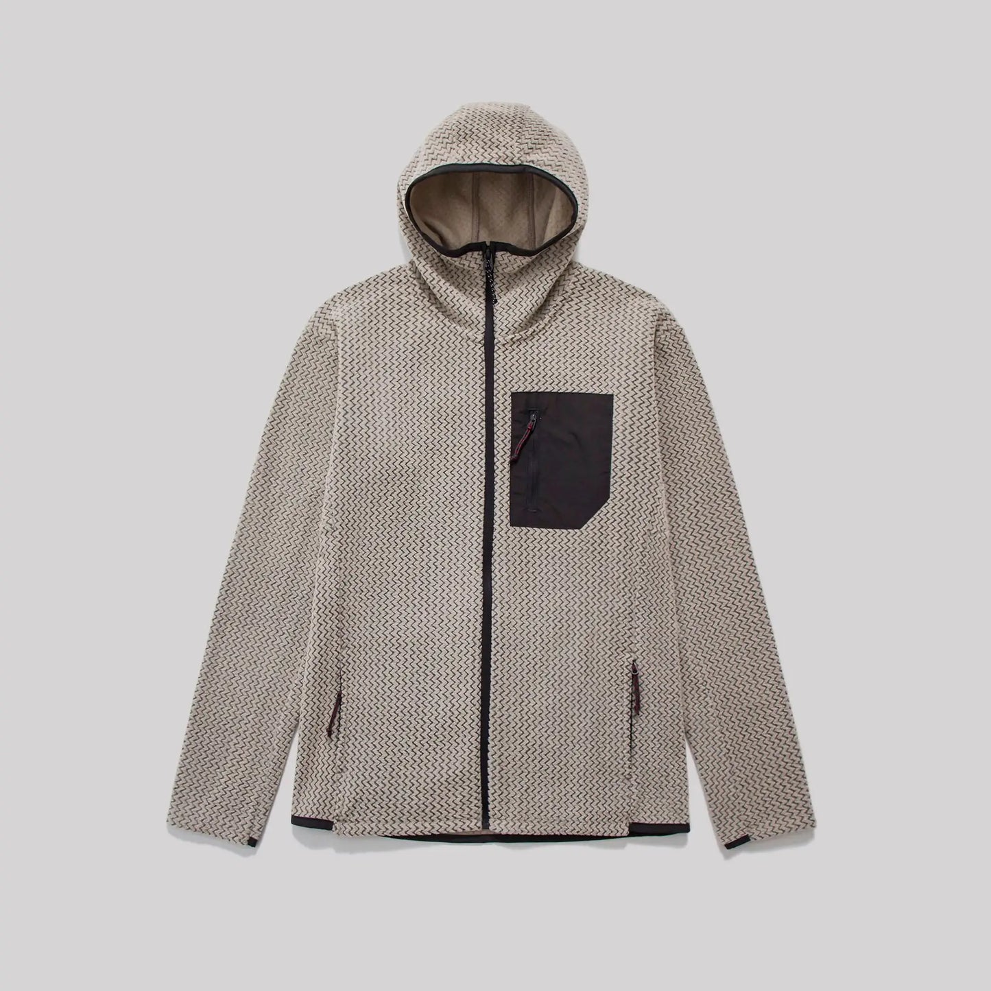 Winter Outdoor Windproof Wavy - Patterned Stand - Collar Zip - Up Jacket Unisex Loose-fitting Casual Warm Windproof Jacket.