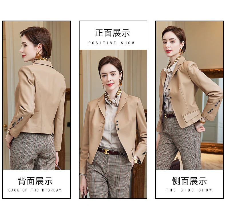 Leather Leather Clothing Women's 2025 Short Slim Jacket High Quality Sheepskin Women's Fashion Locomotive Autumn