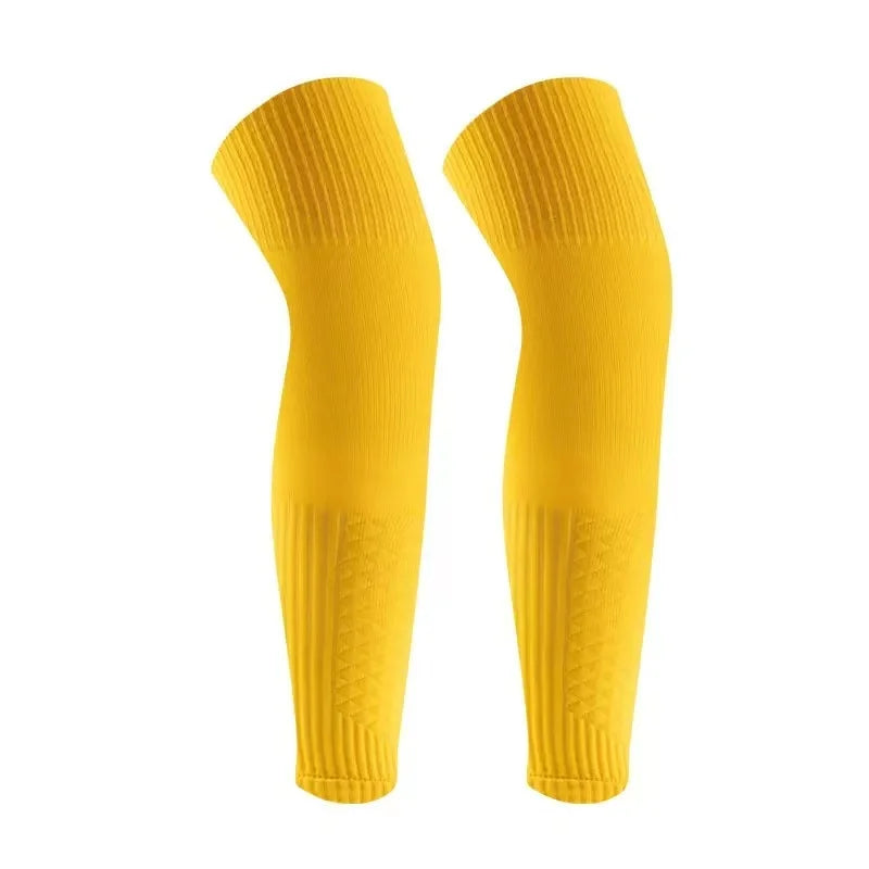 Football protective socks over knees, men's basketball pressure leg covers, knitted breathable, non-foot pressure fixed socks