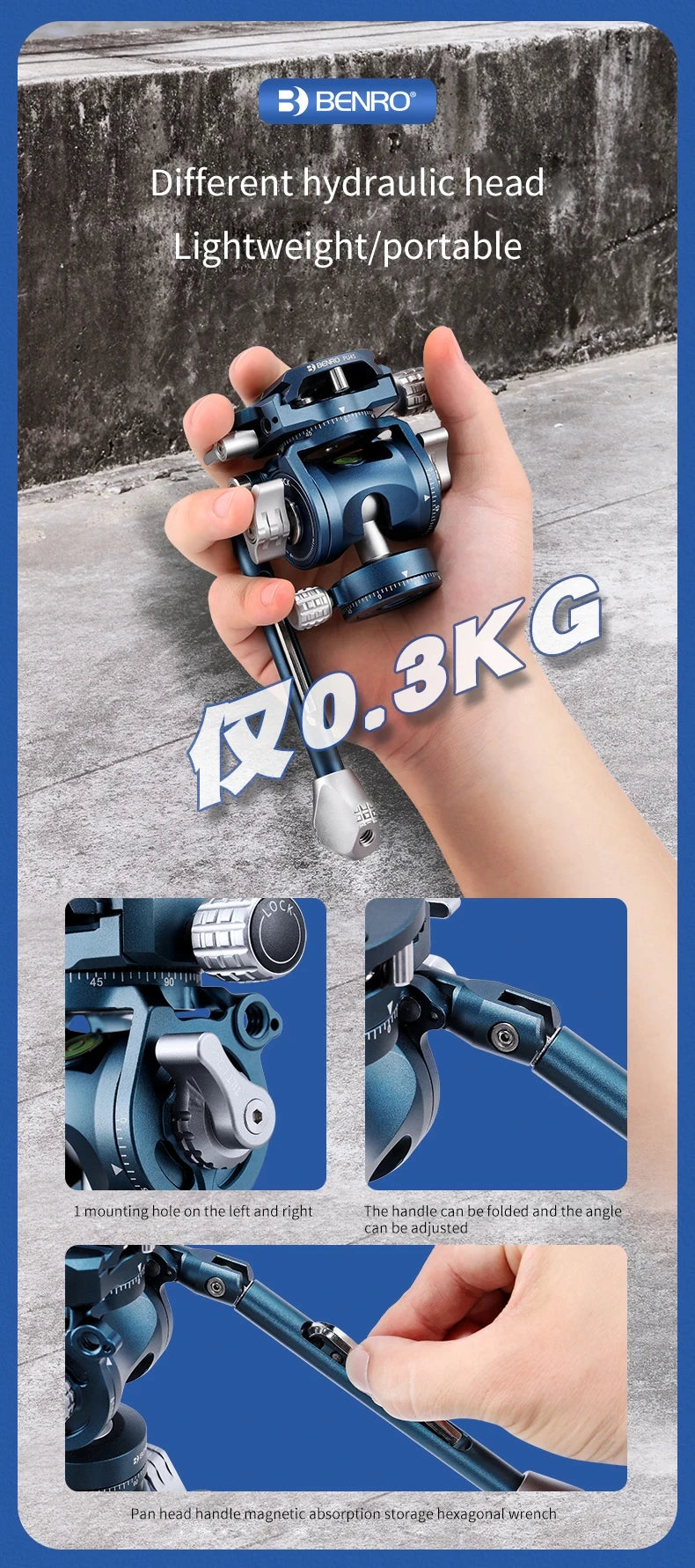 Benro CyanBird Blue bird Carbon Fiber Tripod CB259AFK/CFK/258 Camera SLR Stand Aluminum head Micro Single Handle hold W/FS20PRO