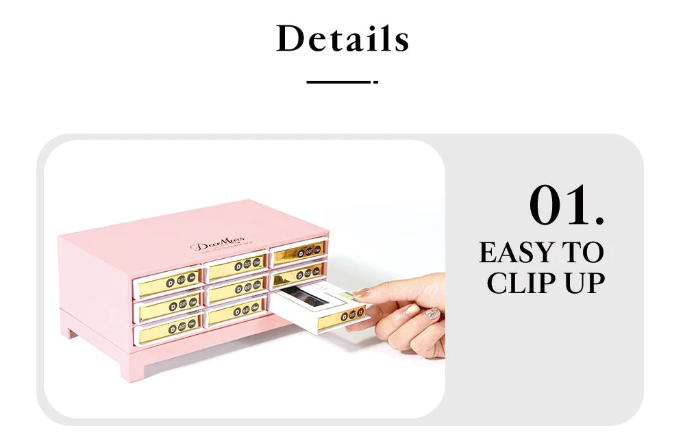 DeceMars Eyelash storage box Pink/Gray