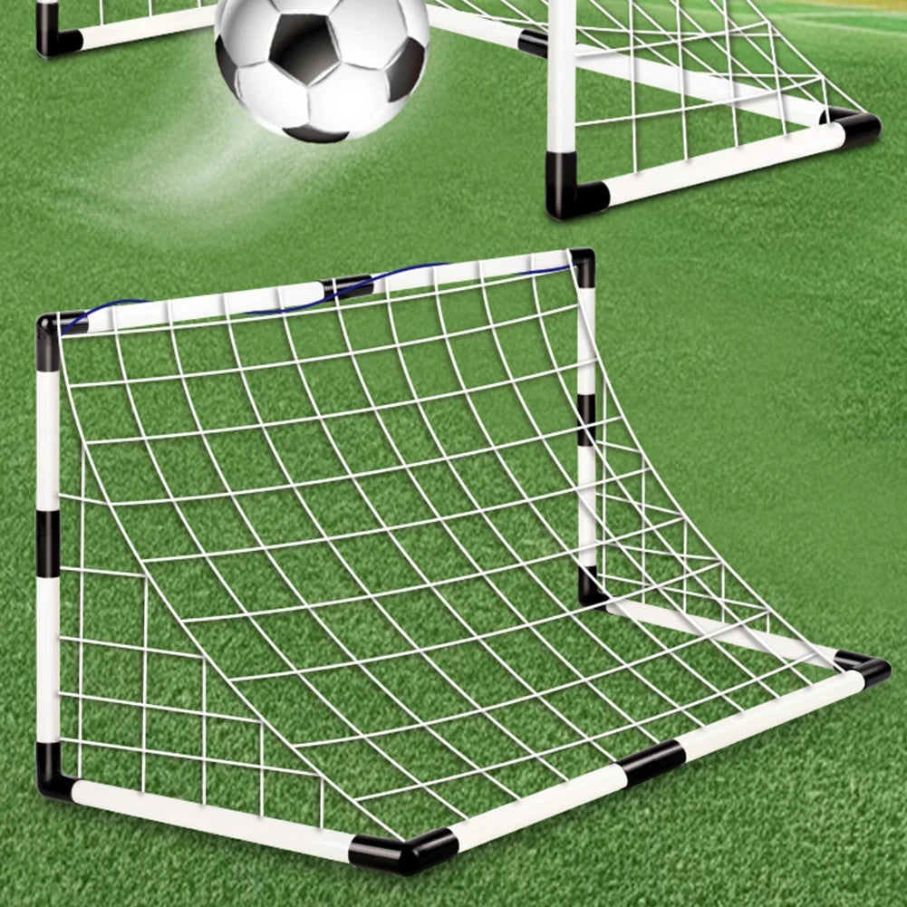 Football Goal Sports Toy Foldable Children's Football Gate with Pump & Ball Portable Soccer Goal for Outdoor Football Training