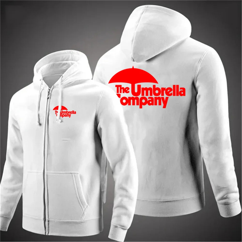 Umbrella company 2025 Men's long Hoodies Spring And Autumn Solid Color Zipper Pullover Comfort Harajuku Top Sweatshirts