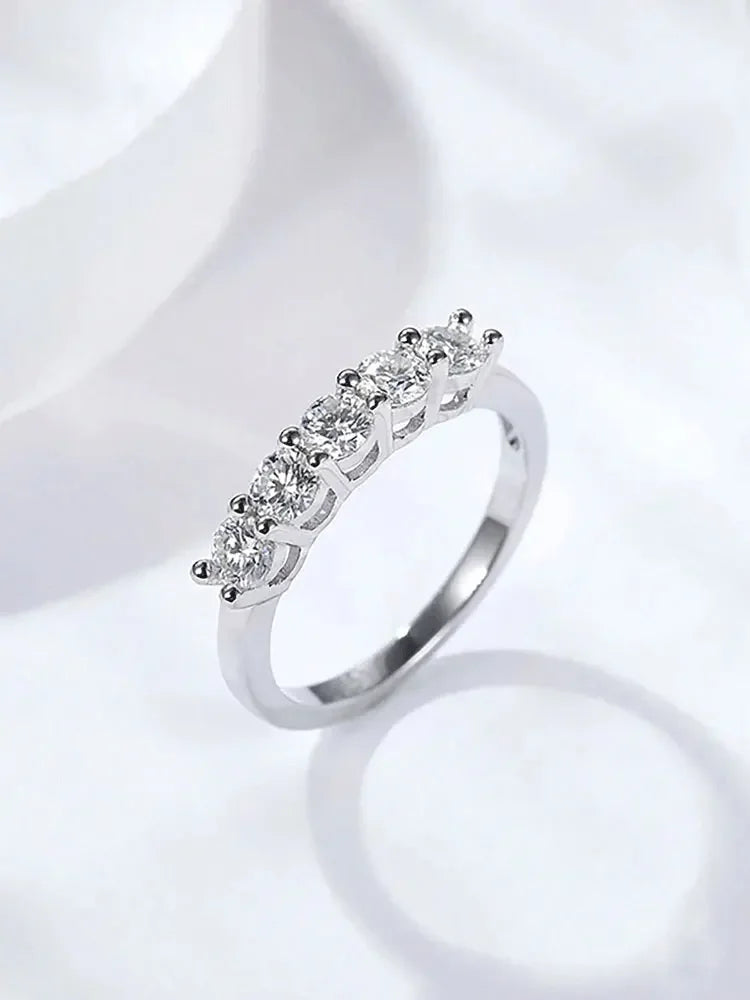 925 Sterling Silver Round Zircon Shiny Gorgeous Rings For Women Engagement Wedding High Quality Fine Jewelry