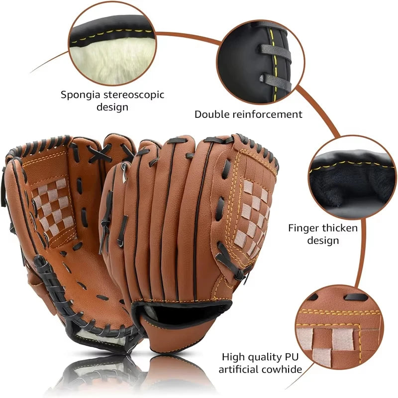 BG Outdoor camping sport Baseball Gloves Softball Practice Equipment Size 9.5 Left Hand For Kids/Adults Man Woman Training