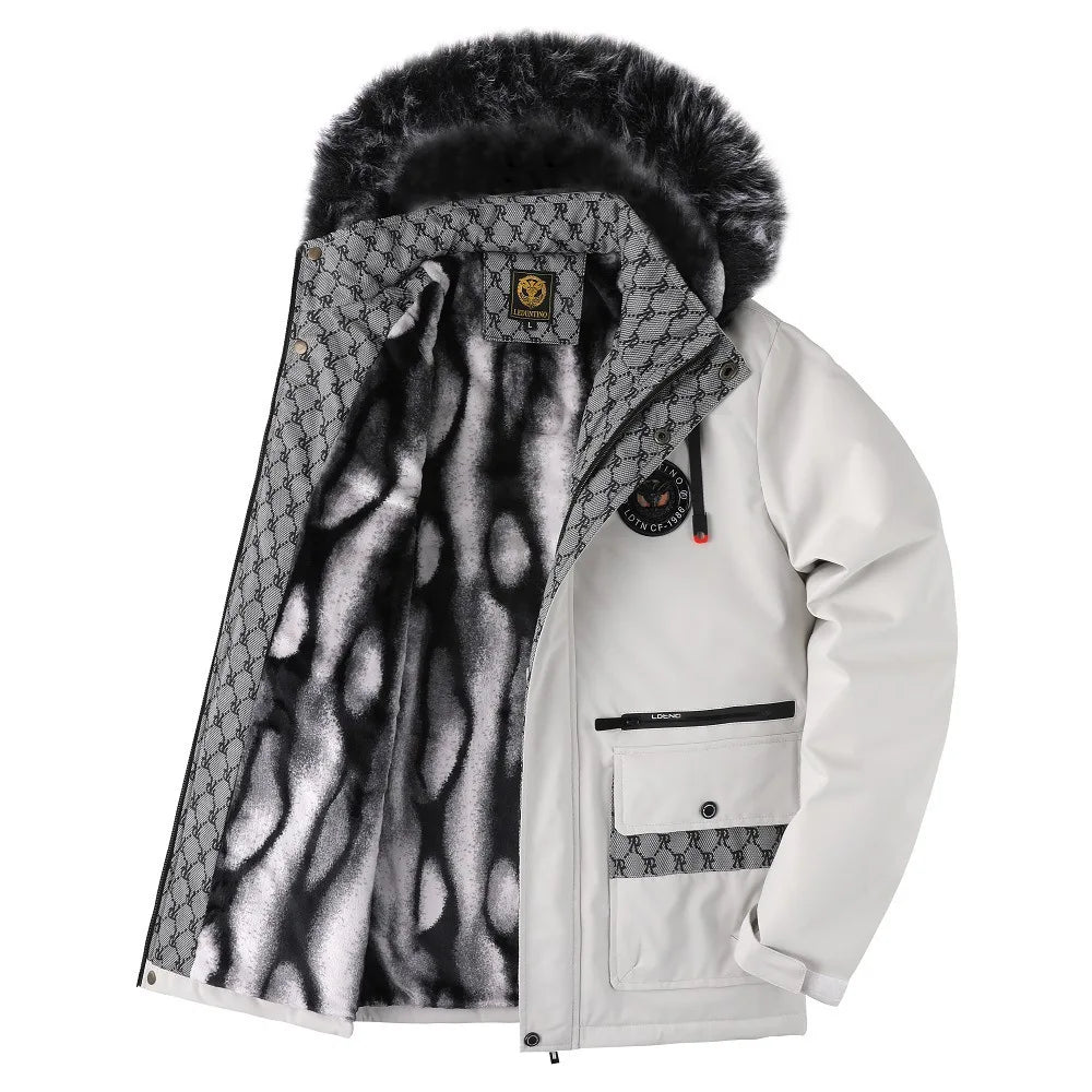 Winter Men Hooded Fur Collar Winter Coats Down Jackets High Quality Male Thicker Windproof  Warm Parkas Hombre Casual Jackets