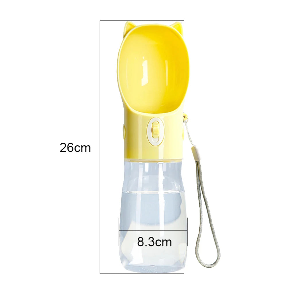 Portable Pet Drinking Bottle Dispenser Outdoor Walking Puppy Water Cup Bowls For Small Large Dogs Cat Kitten Ear Design Supplies